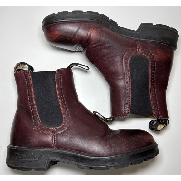 Blundstone High Top Chelsea Boots Burgundy Leather Outdoor Hippie 3 Women's 6 - Picture 6 of 10